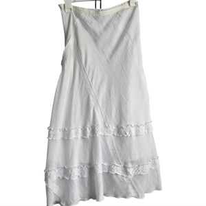 Insight White A-line Tiered Maxi Skirt, Size 6